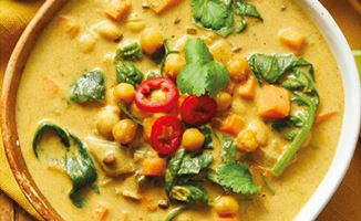 Creamy Spiced Chickpea Soup with Coconut & Lime Recipe