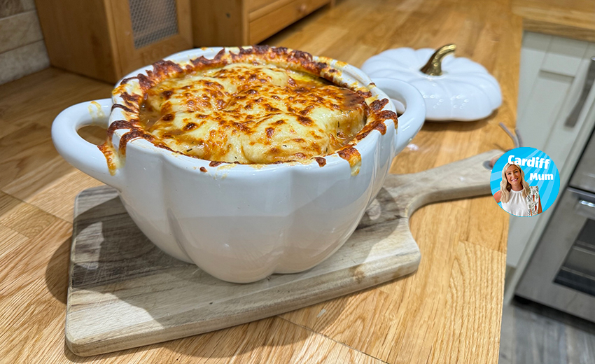 French Onion and Mushroom Orzo Soup